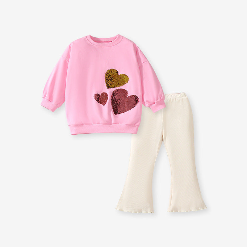 Ensemble Sweat Rose à Cœur